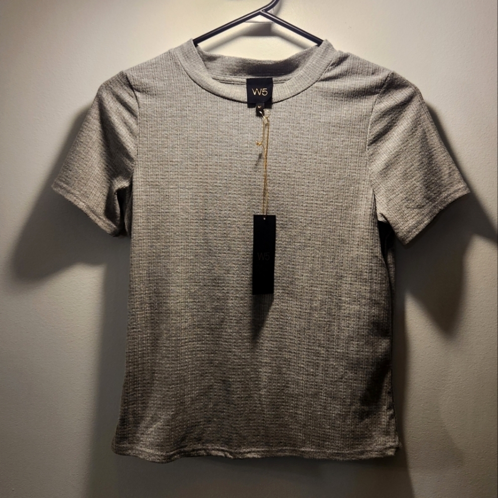 NWT- W5 Size M, Grey Top, Business Casual, Formal, Women, Women Owned Business